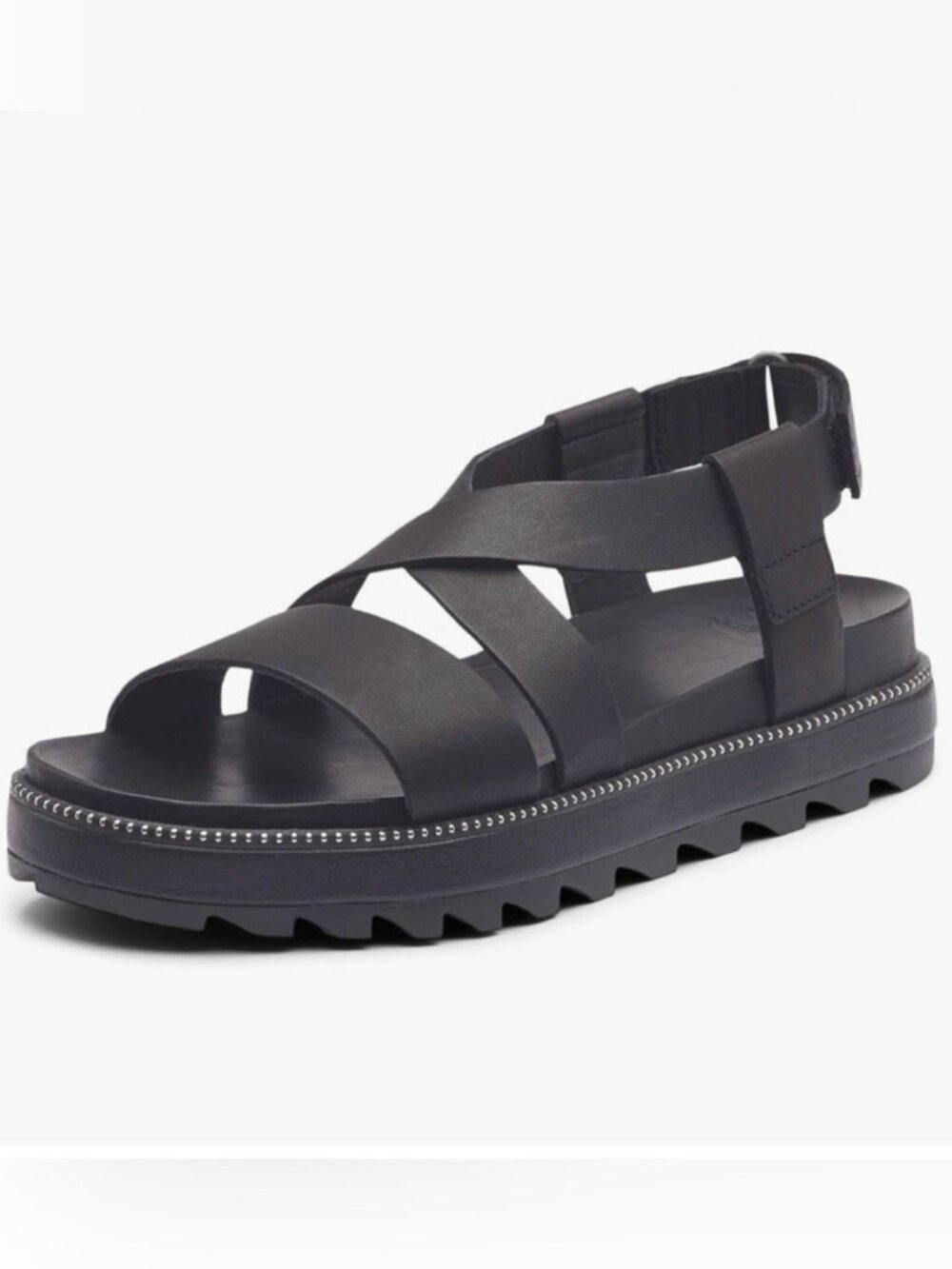 NEW SOREL Roaming Criss Cross Black Slingback Sandals Women's Size 10 NL4094-010